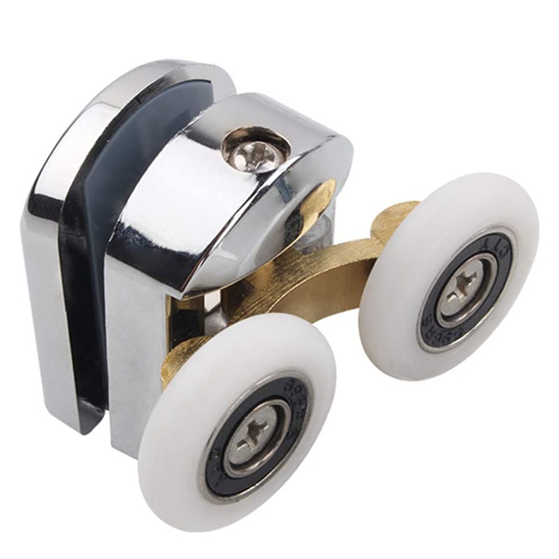 Bộ 4 Bánh Xe Lăn Thay Thế Cho Cửa Nhà Tắm 23mm (2 Đầu Và 2 Dưới)