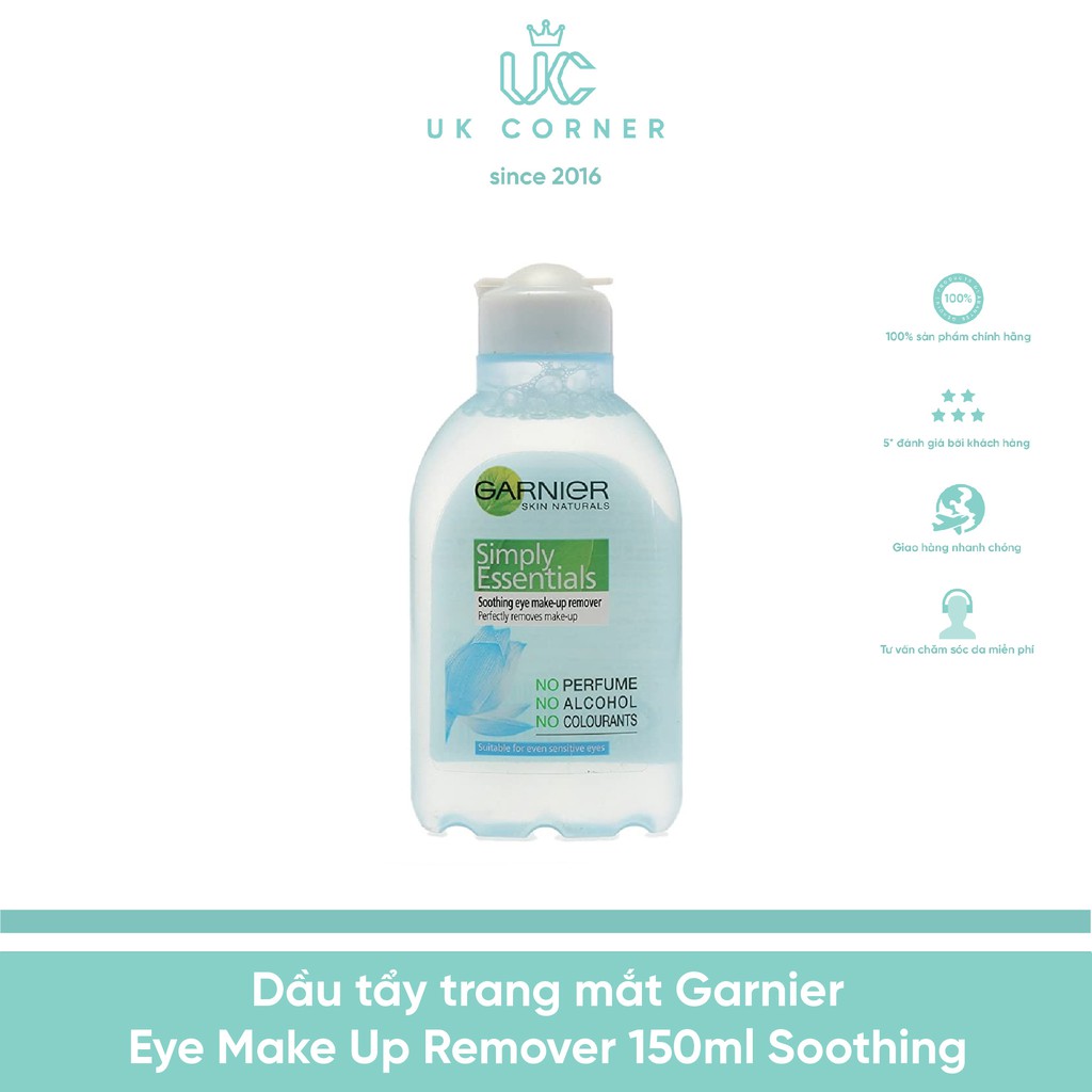 Tẩy trang mắt môi Garnier soothing eye make-up remover 150ml