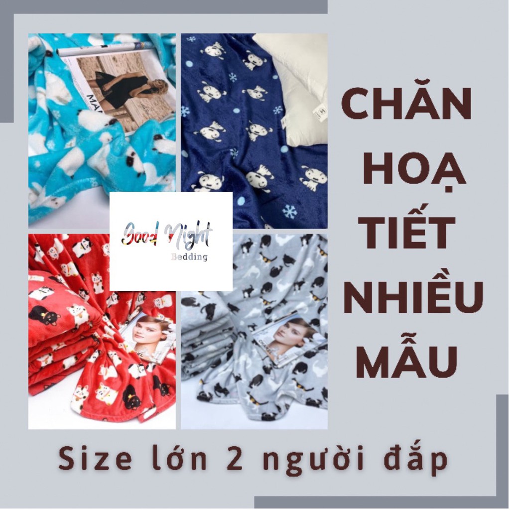 {Dành cho 2 người đắp} - Chăn mền lông tuyết Good Night bedding mịn dày đẹp -HOA