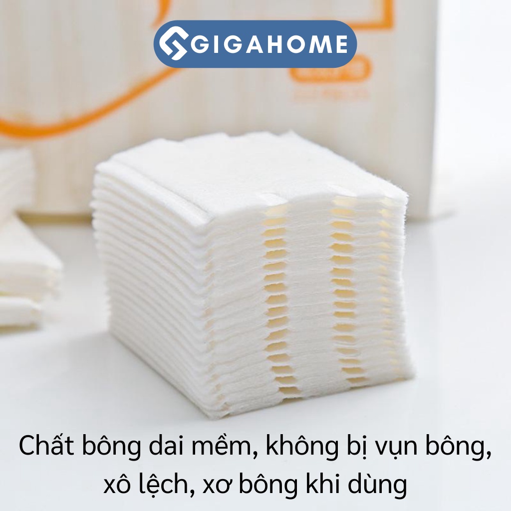 Bông Tẩy Trang 3 Lớp Bông Tự Nhiên GIGAHOME 222 Miếng Tiện Lợi 8385