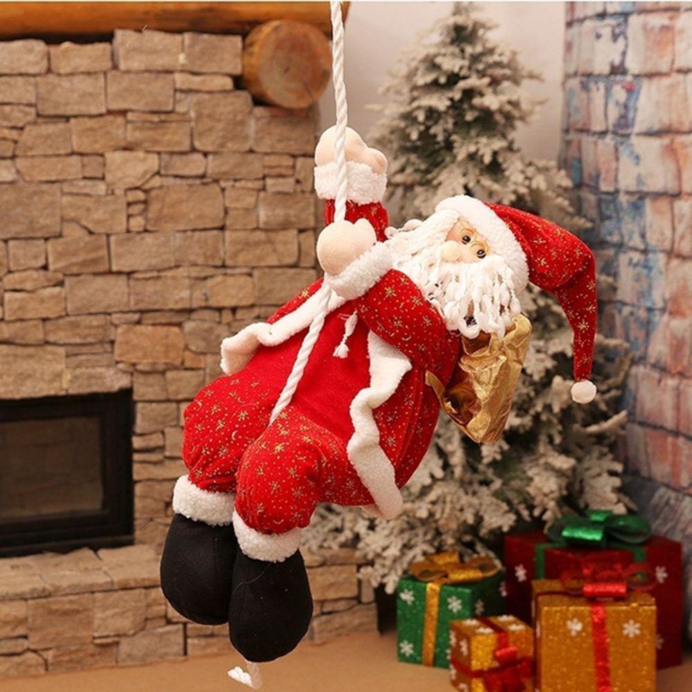 EXPEN Santa Claus New Year For Home Wall Window Climbing Rope Xmas Decorations Cartoon Merry Christmas Plush Doll Toy