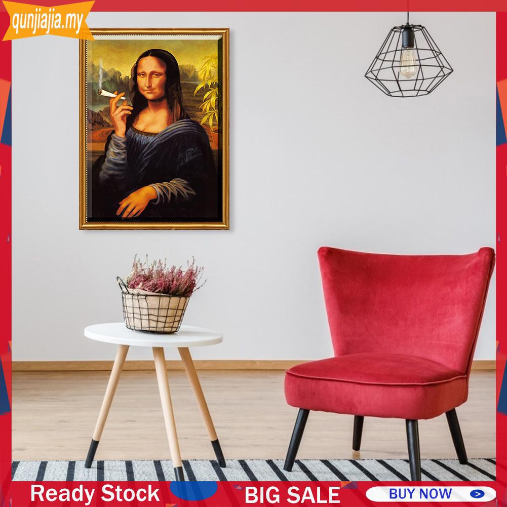 Tranh Vải Canvas Treo Tường Trang Trí Hình Chúa Jesus Mona Lisa Kiểu Vintage