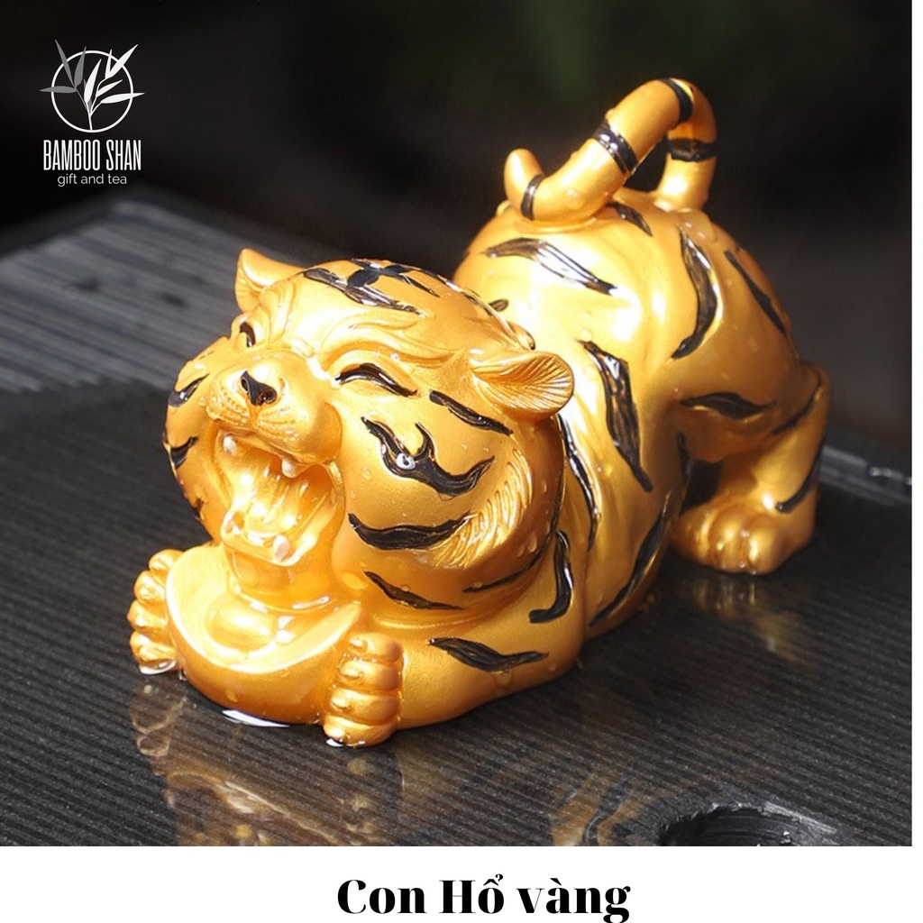 NĂM HỔ - TRANG TRÍ BÀN TRÀ ĐẠO - CON HỔ MÀU NGỌC - ĐỔI MÀU -  TEST ĐỘ NÓNG NƯỚC PHA TRÀ
