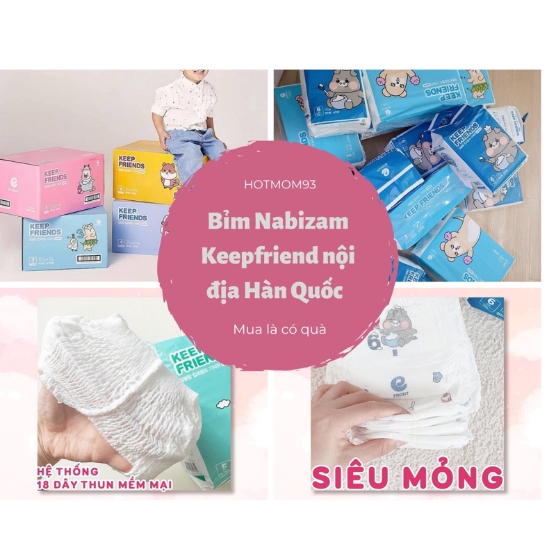 Bỉm quần/dán Enblanc KEEP FRIEND nội địa Hàn quốc (mẫu mới 2020) S40/M32/L26/XL22/XXL18