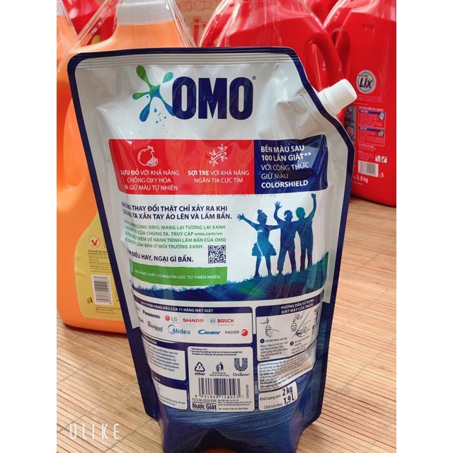 Túi Nước giặt Omo Matic cửa trước túi 2kg