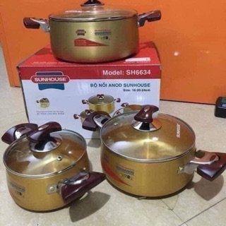 Bộ nồi sunhouse 6634