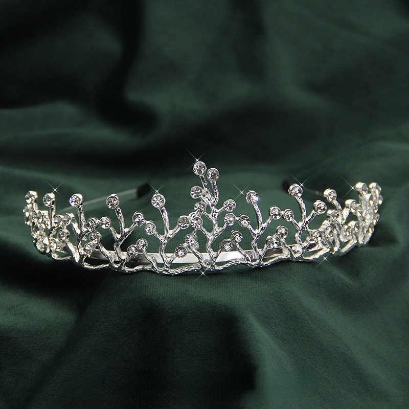 Vương Miện Hợp Kim Đính Đá Lấp Lánh Sang Trọng Cho Cô Dâu