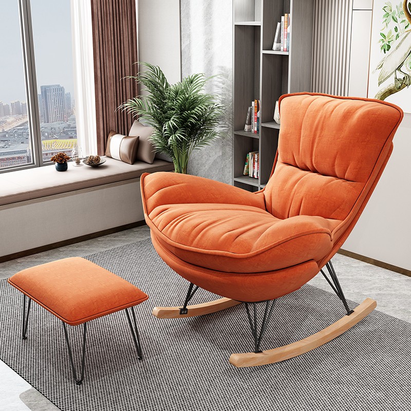 ( HÀ NỘI FREE SHIP) Ghế Sofa Thư Giãn Tặng Đôn Để Chân,Ghế thư giãn bập bênh đọc sách bọc da sang trọng, Sofa Ban Công