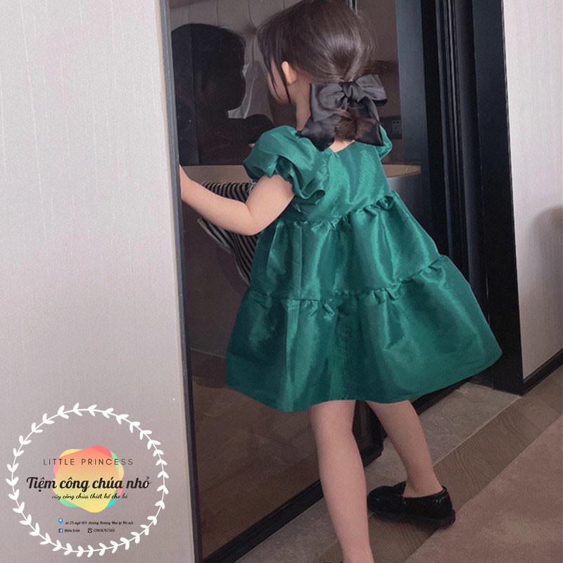 Đầm Cổ Vuông Tay Phồng Kiểu Hàn Quốc Xinh Xắn Cho Bé Gái 🍓TIỆM CÔNG CHÚA NHỎ🍓