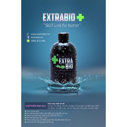 Vi Sinh EXTRA BIO. Vi Sinh Cao Cấp Tốt Cho Cá Cảnh Các Loại 250ml. Phụ Kiện Hồ Cá Vi Sinh EXTRA BIO 