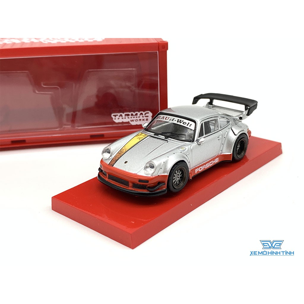 Xe mô hình Porsche RWB 930 China Special Edition 1:64 Tarmac Works ( Bạc Viền Đỏ )