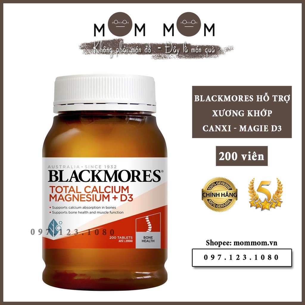 Blackmores Viên Uống Bổ Sung Canxi, Magie & Vitamin D3 Tổng Hợp 200 Viên (Úc) | Mommomvn.com