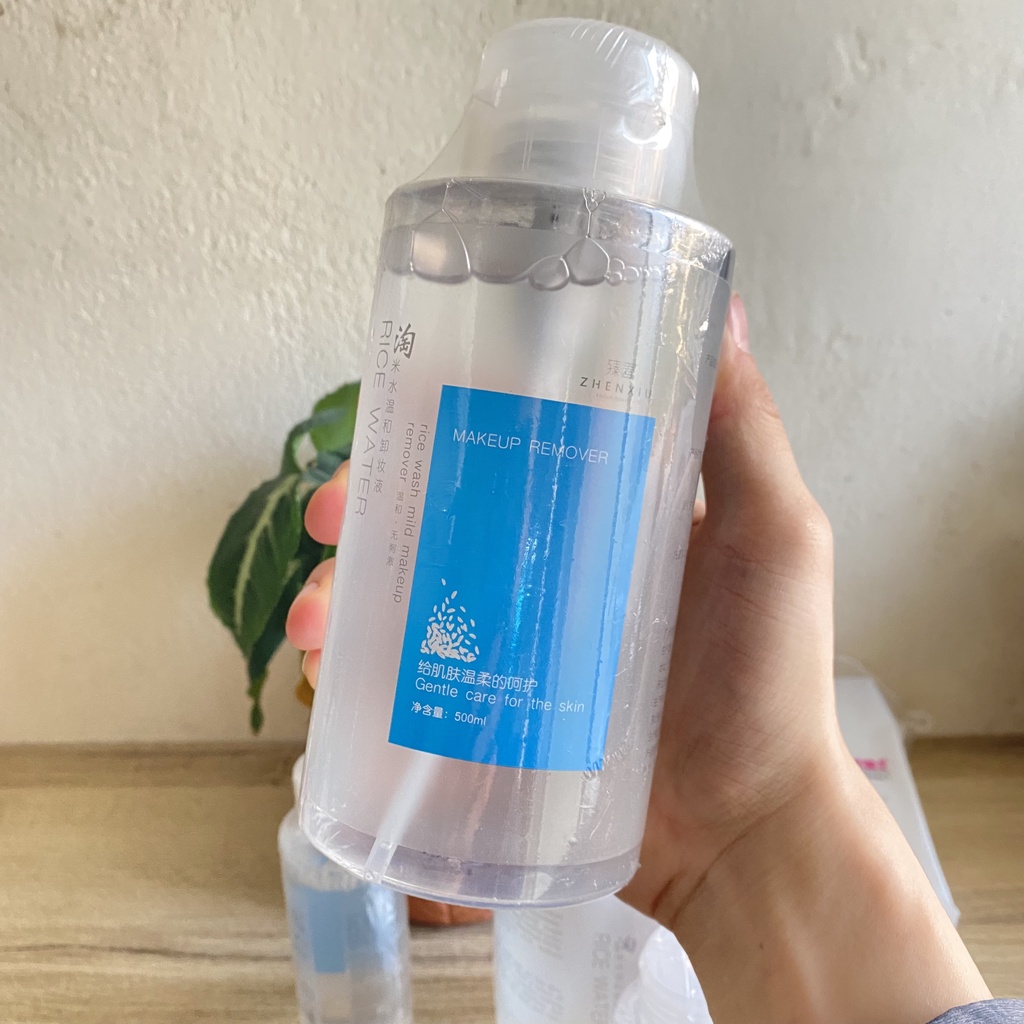 Nước Tẩy Trang Không Cồn 500ml Làm Sạch Sâu Tinh Chất Nước Gạo Chăm Sóc Da Mặt, Nước Tẩy Trang Nội Địa Trung Cho Da