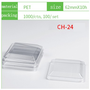 50 ly nhựa trong suốt vuông cao mã CH24 có nắp bằng hợp đựng bánh lạnh như pana cotta, tiramisu, mousse