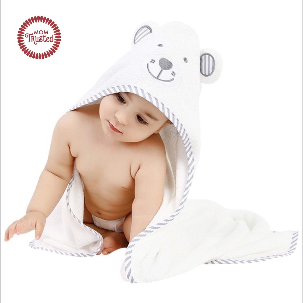 [CHUBBYSHOP] Áo choàng tắm, khăn tắm ủ sợi tre cho bé Mom Trusted 90cmx90cm - Giao màu ngẫu nhiên