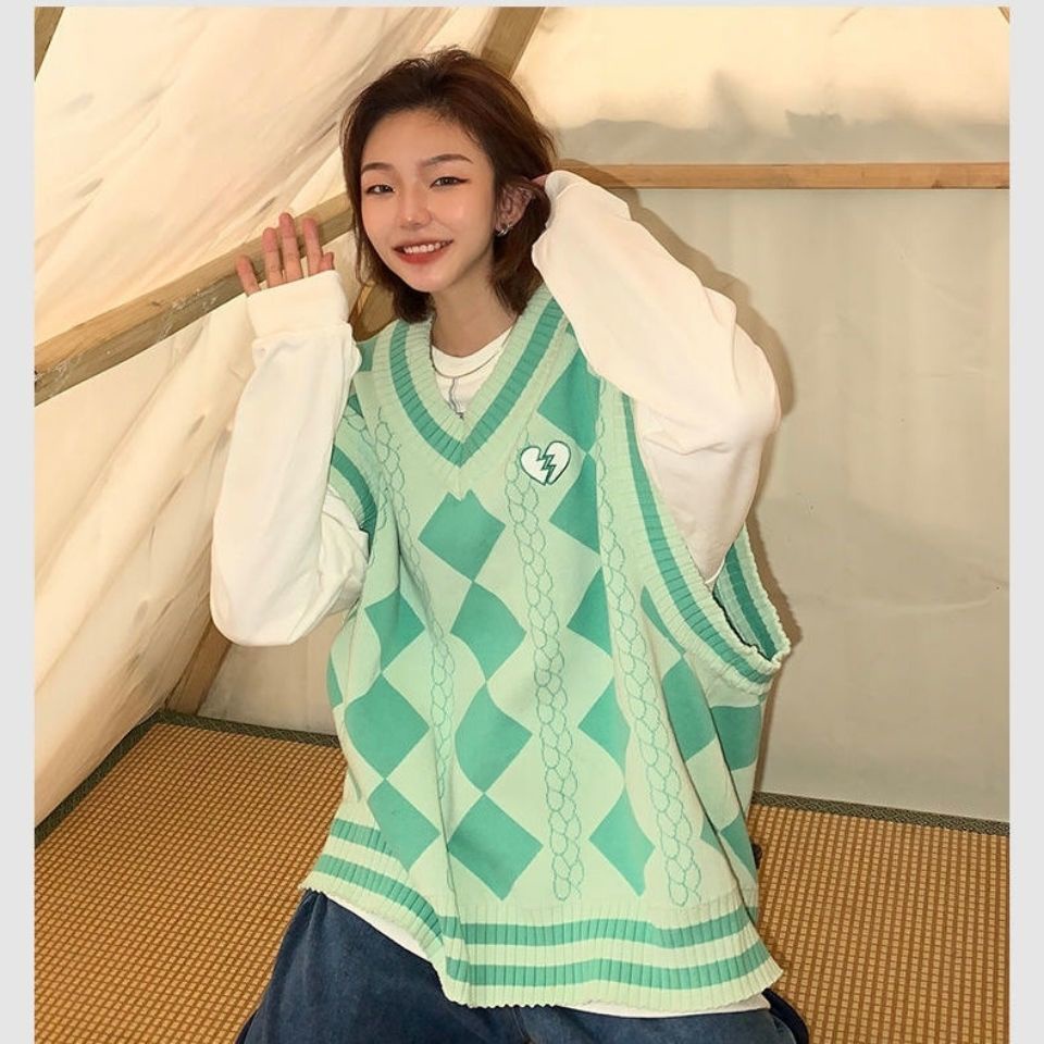 Áo Len Không Tay Cổ Chữ V Họa Tiết Thêu Mới Cho Nữ