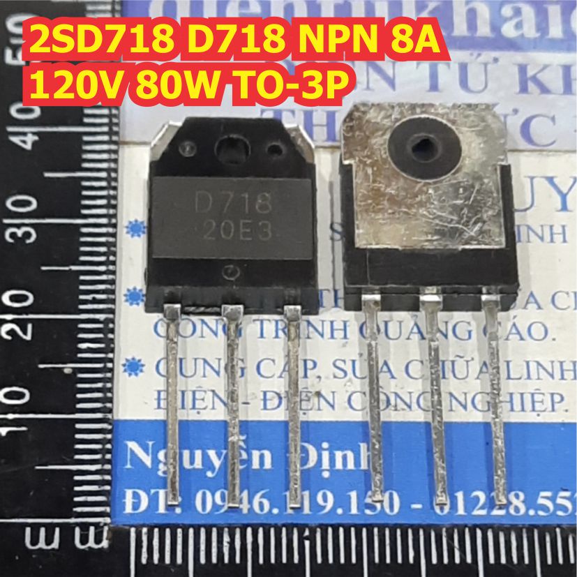 2 con 2SD718 D718 NPN 8A 120V 80W TO-3P (CẶP VỚI 2SB688) kde3696