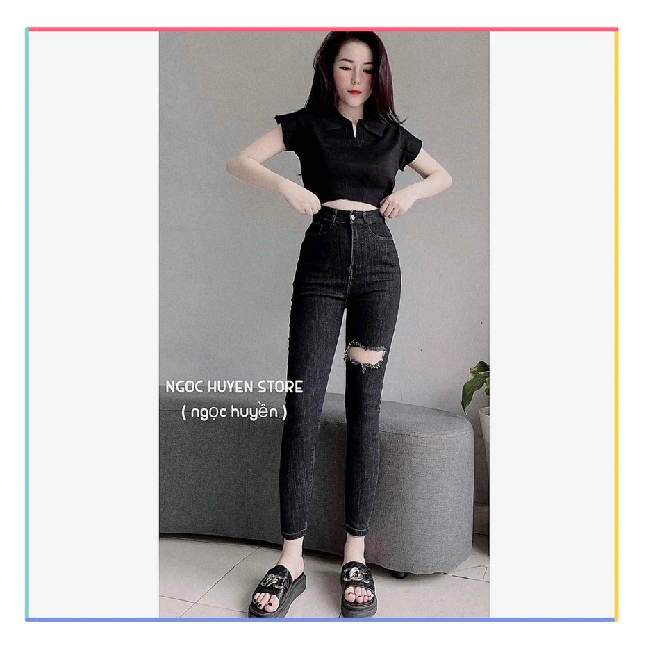 QUẦN JEAN LƯNG CAO CHẤT JEAN CO DÃN TỐT, QUẦN JEAN ÔM SKINNY TÔN DÁNG - XƯỞNG MAY TÚ LINH