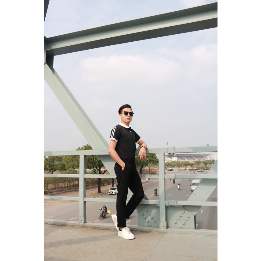 Áo Polo Nam Viền Sọc Tay Phong Cách Thể Thao Chất Liệu Cotton Cá Sấu Cao Cấp - AC118