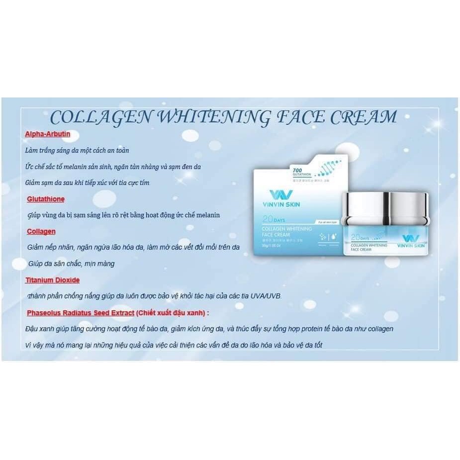 (Chính hãng )Kem Face dưỡng trắng phục hồi da hư tổn- COLLAGEN WHITENING FACE CREAM | BigBuy360 - bigbuy360.vn