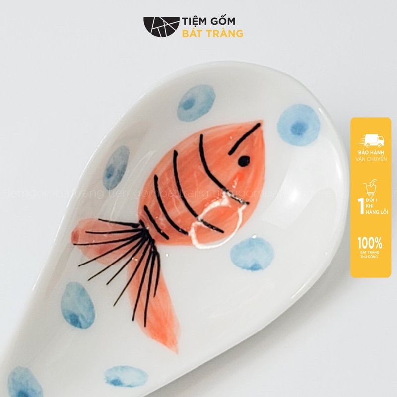Thìa Sứ Muôi Sứ Hoạ Tiết Vẽ Tay Nhiều Mẫu Thìa Cơm Muỗng Ăn Phở Sứ Bát Tràng Cao Cấp