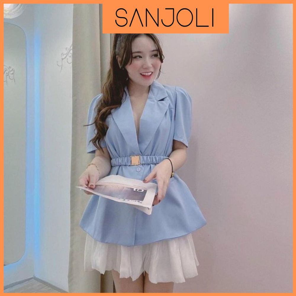 Set Vest Nữ Chân Váy SANJOLI Đầm Vest Công Sở Blazer Hàn Quốc Đẹp, Thiết kế Công Sở, Đi Dự Tiệc Cưới AOE024