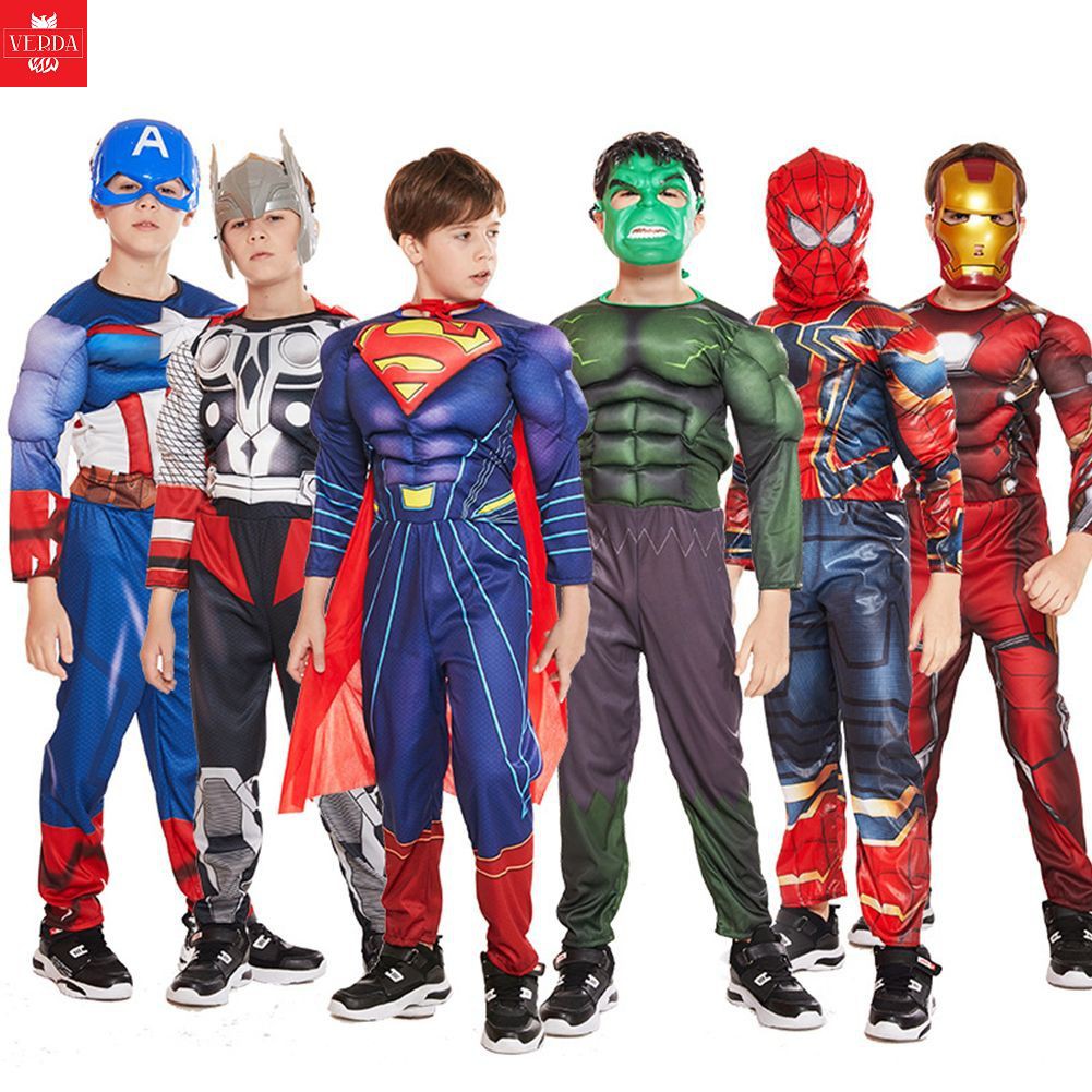 Quần áo siêu nhân bộ đồ bé hoá anh hùng người nhện dơi sắt spiderman captain ironman spider man super man batman trẻ em