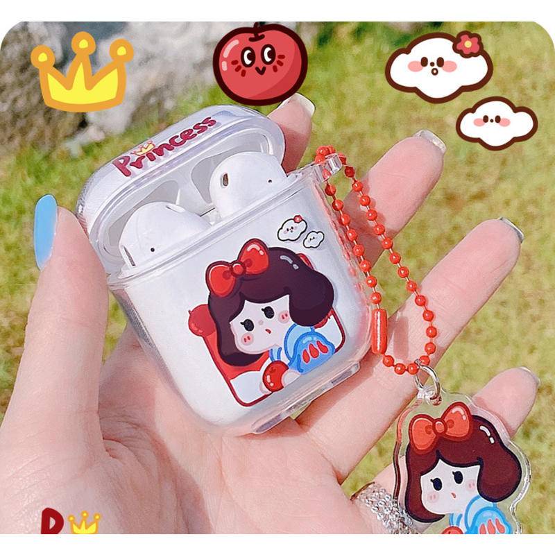 Vỏ Bảo Vệ Hộp Sạc Tai Nghe AirPods 1 2 Pro Không Dây Bằng TPU In Hoạt Hình Bạch Tuyết Dễ Thương