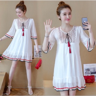 ĐẦM BẦU VOAN TRẮNG KẾT HỢP CHO CON TI SAU SINH KÈM ẢNH THẬT