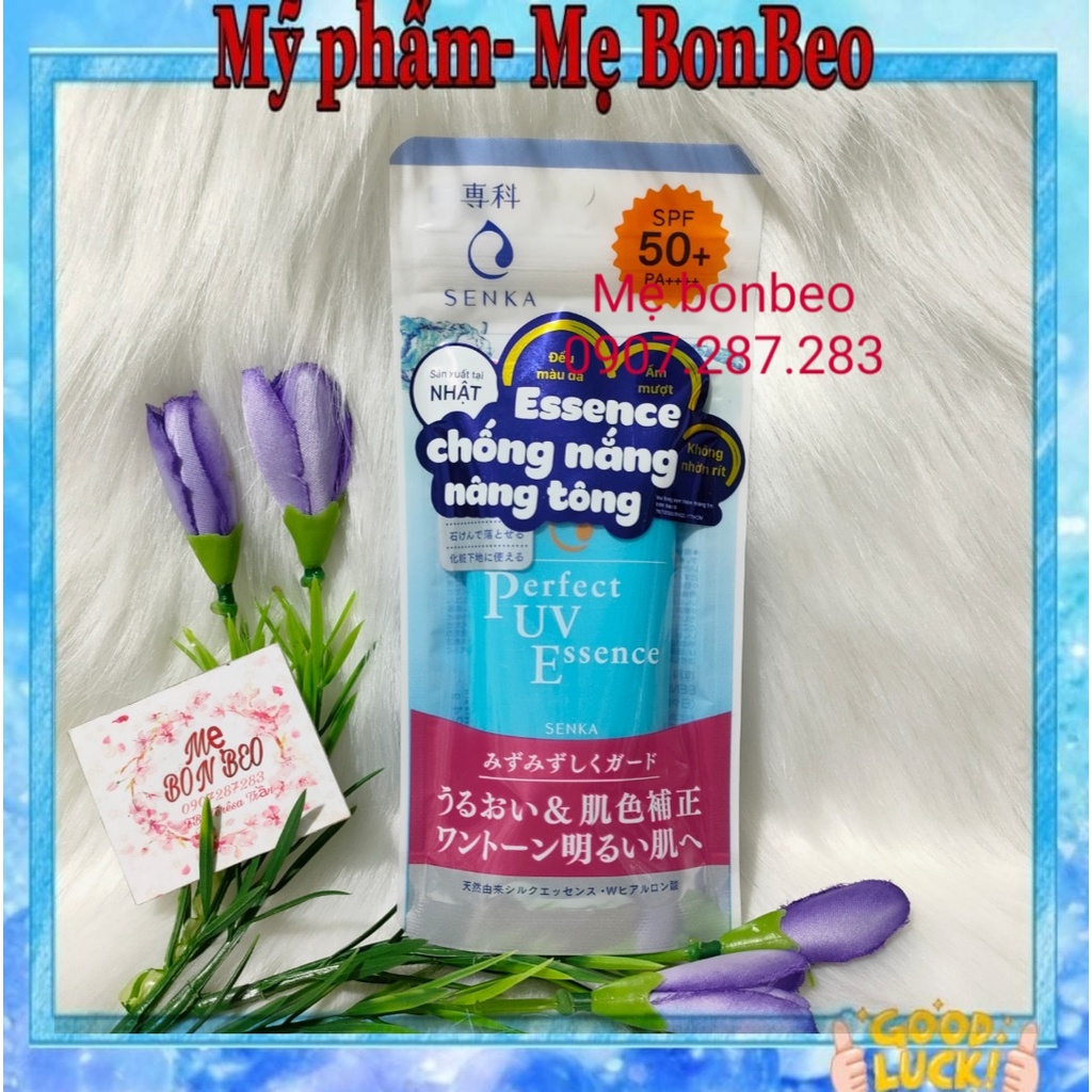 Tinh Chất Chống Nắng Senka Nâng Tông Ẩm Mượt Da 50g Perfect UV Essence SPF50+ PA++++