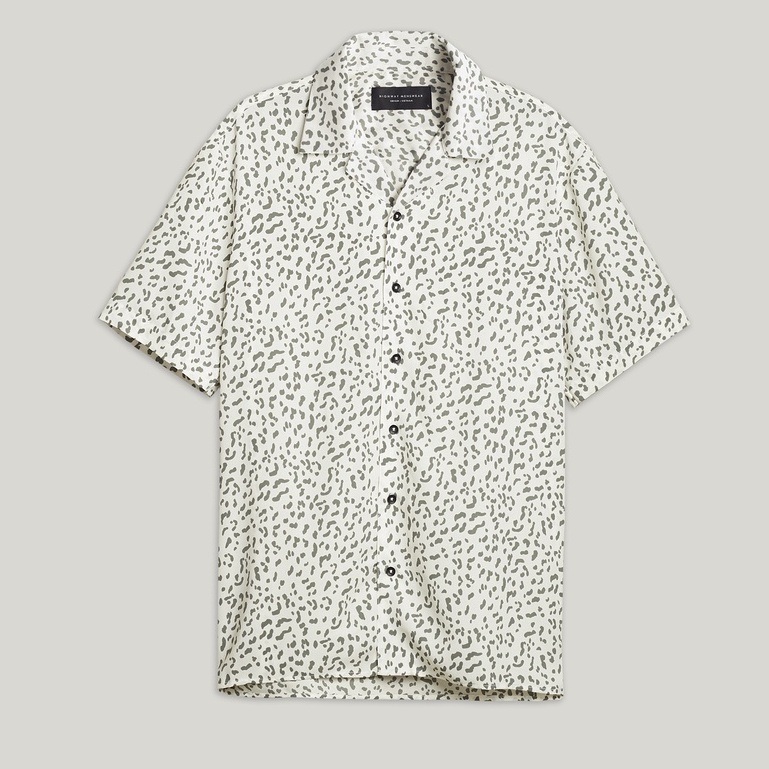 Áo sơ mi ngắn tay nam họa tiết chống nhăn Highway (Menswear) Wildcat Be Nhạt