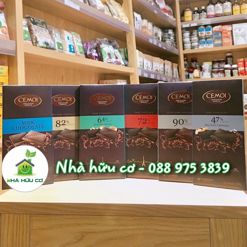 Socola đen 90% cacao dạng thanh Cémoi 80g - Date: 21/3/2023 - Nhà hữu cơ