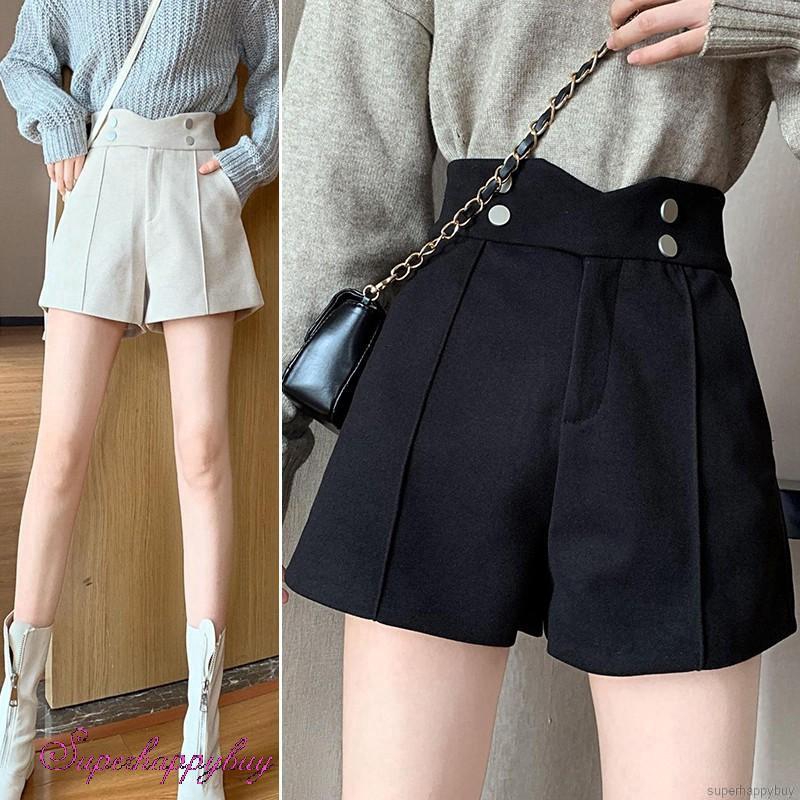 Quần Short Nữ Lưng Cao Ống Rộng