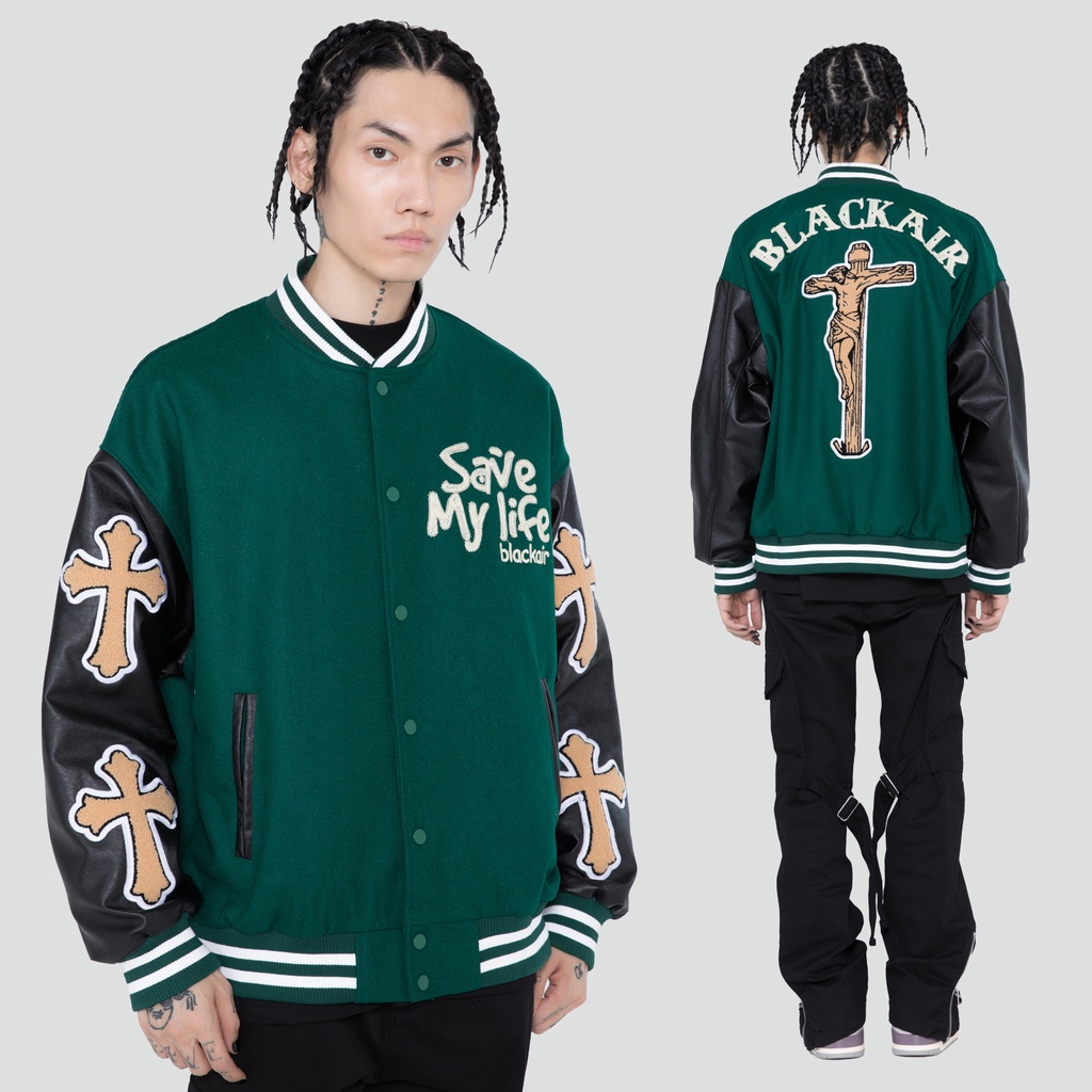 Áo khoác Bomber Made Extreme Scripture Patchwork Varsity