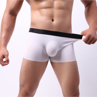 Quần Lót Boxer Lụa Không Đường May Thoải Mái Nam Tính Cho Nam
