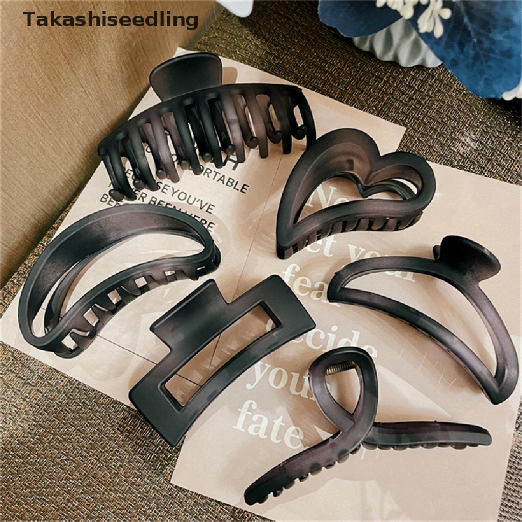 Kẹp tóc càng cua bằng acrylic màu xám nhiều kiểu dáng phong cách vintage thanh lịch