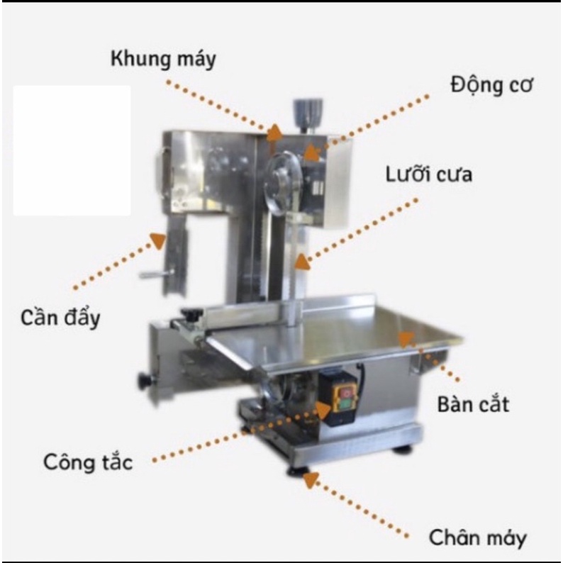 Chính Hãng Máy Cưa Xương Giò Heo Inox JY-130 Máy Cắt Thịt Cá Đông Lạnh Công Suất 750W