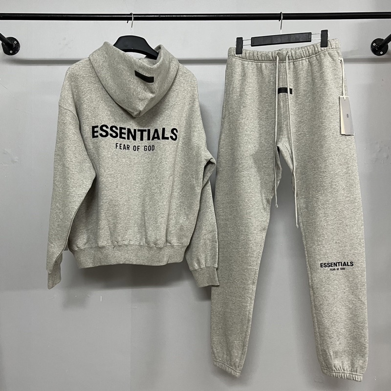 Áo hoodie FEAR OF GOD ESSENTIALS SS22 Dark Oatmeal in nhung cao cấp, Áo khoác nỉ ESSENTIALS form rộng