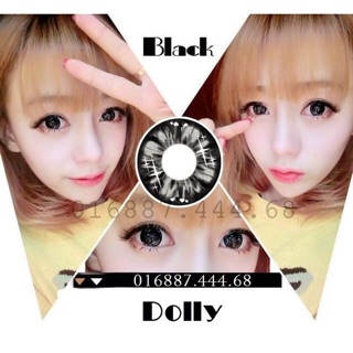 Kính áp tròng dolly black giãn đẹp