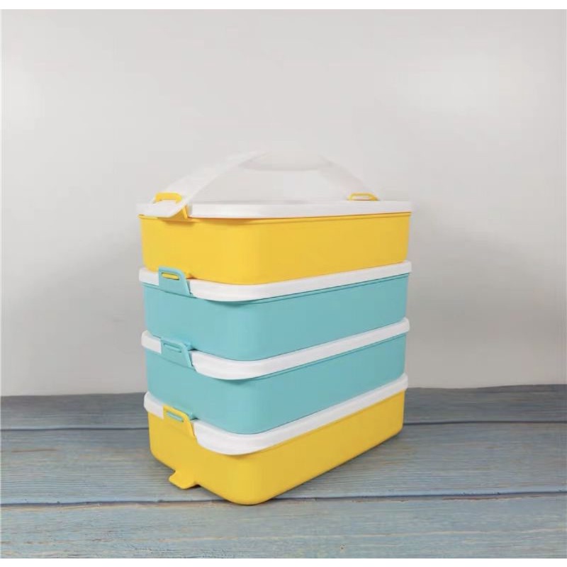 Hộp cơm Tupperware xanh vàng