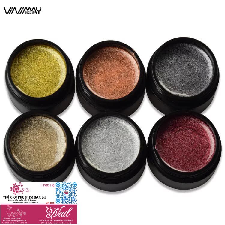 Sét Gel Vẽ Mạng Nhện Nhũ Vinimay - Sét 6 Màu