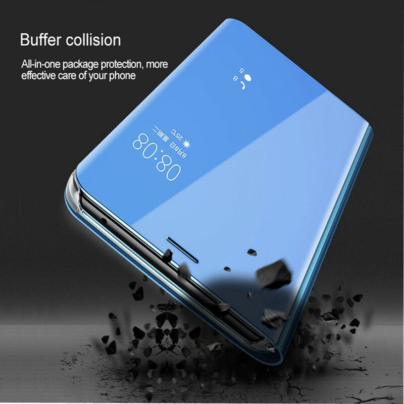 Xiaomi Redmi Note 8 7 6 Pro 5A Smart Clear View Mirror Leather Case Flip Cover