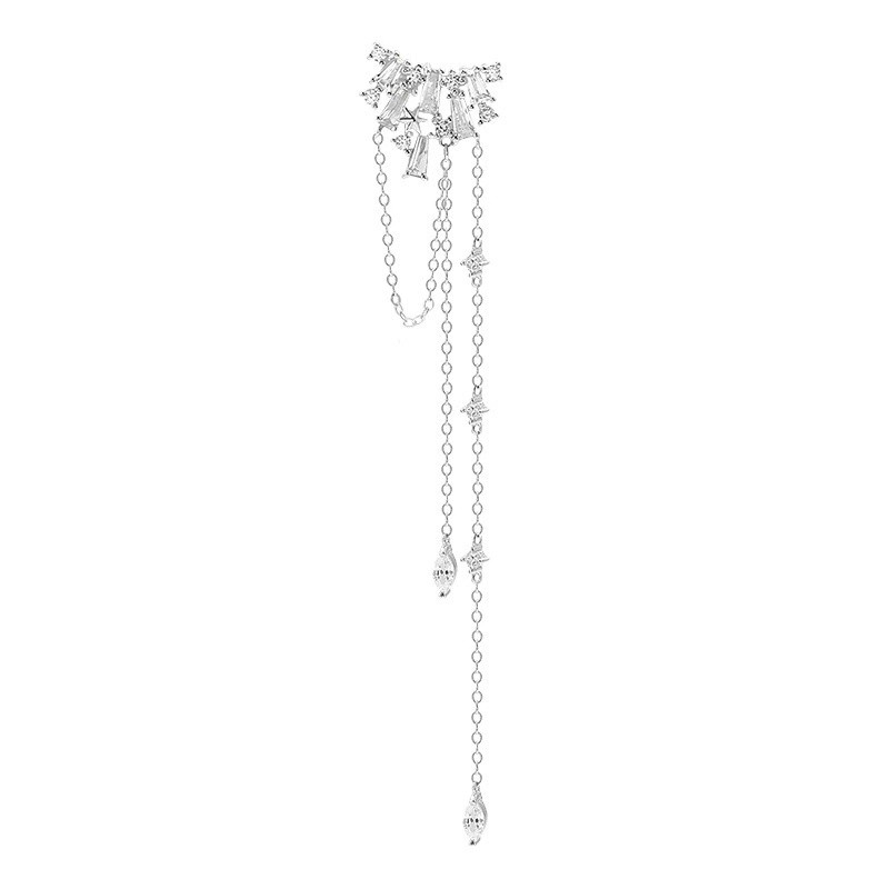 Bông Tai Dáng Dài Đính Đá Zircon Cao Cấp Thời Trang