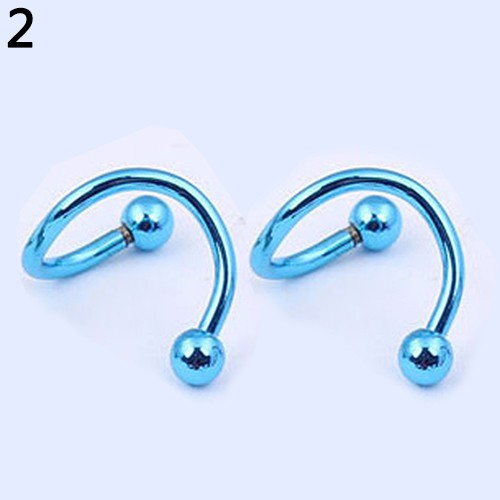 2 Khuyên Mũi Xoắn Ốc Bằng Thép Không Gỉ Cá Tính