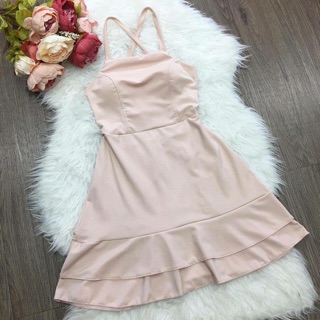 VÁY NUDE CUT-OUT ĐAN DÂY LƯNG
