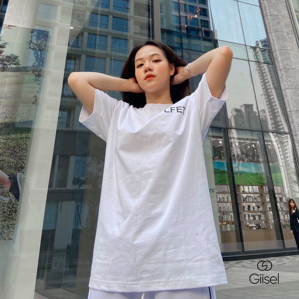 Áo phông nam nữ thun unisex  tay lỡ form rộng oversize tee COTTON cổ tròn in hình LFET màu trắng đen đẹp rẻ hiệu Giisel