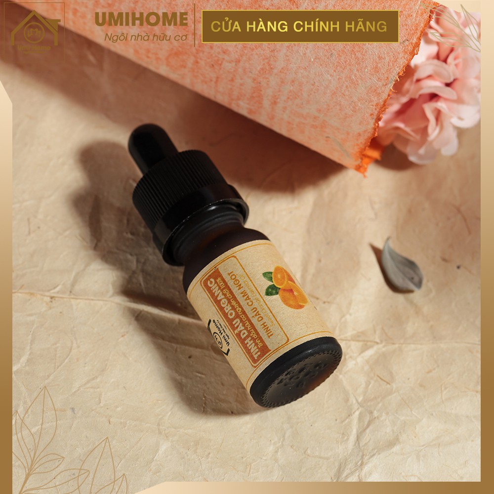 Tinh dầu Cam Ngọt thơm phòng hữu cơ UMIHOME nguyên chất 10ml - Giúp giảm stress, giúp ngủ ngon, massage thư giãn