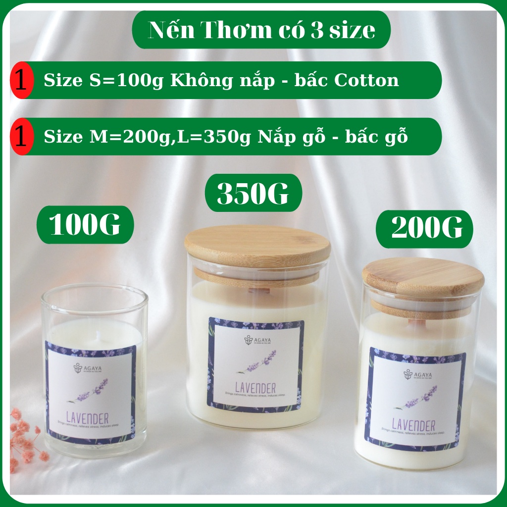 Nến Thơm Thiên Nhiên Candle Cup AGAYA - 100% Từ thiên nhiên - An toàn cho người sử dụng