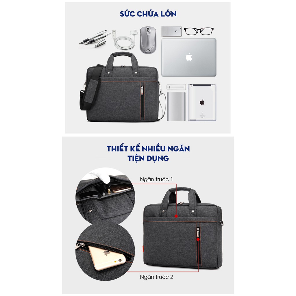Cặp công sở nam đi làm, đựng Laptop 14 inch, 15,6 inch cao cấp, cặp văn phòng nam xách tay, có dây đeo, nhỏ gọn | BigBuy360 - bigbuy360.vn