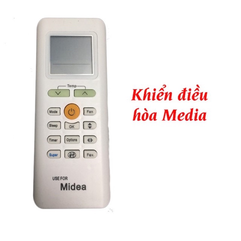 remote máy lạnh Media đời mới (nút vàng giữa )-BH đổi mới -tặng pin sịn